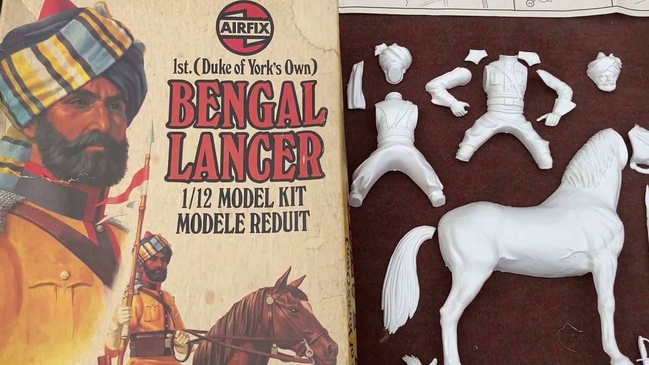 Airfix Bengal Lancer, 1/12 scale & 54mm vintage model kits