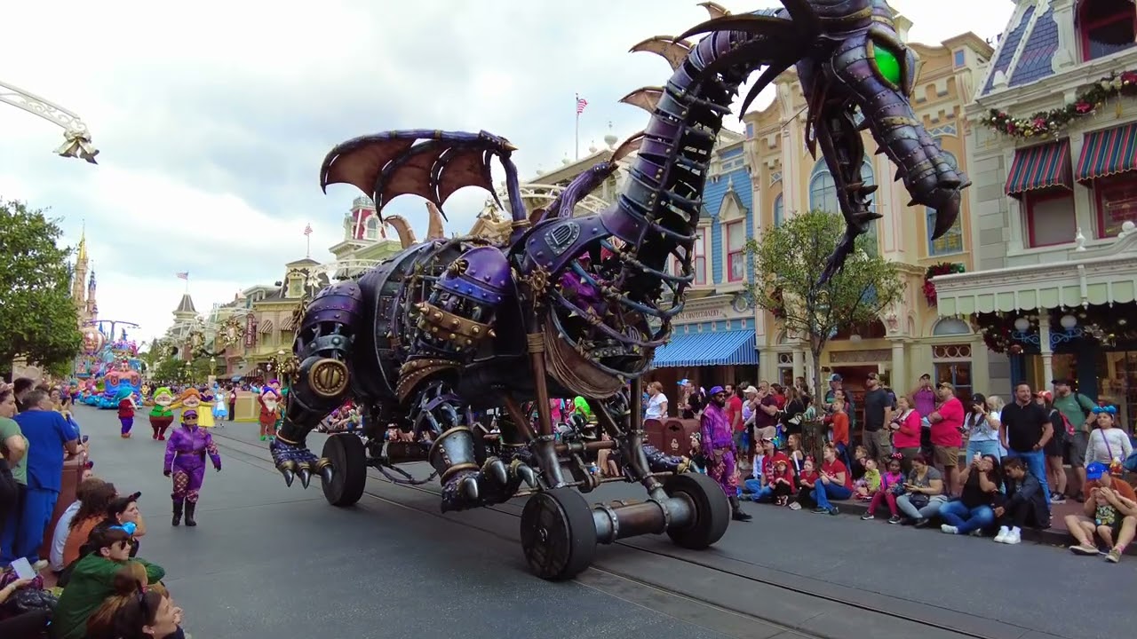 4K Disney Festival of Fantasy Parade Main Street USA Magic Kingdom Park Walt Disney World Resort