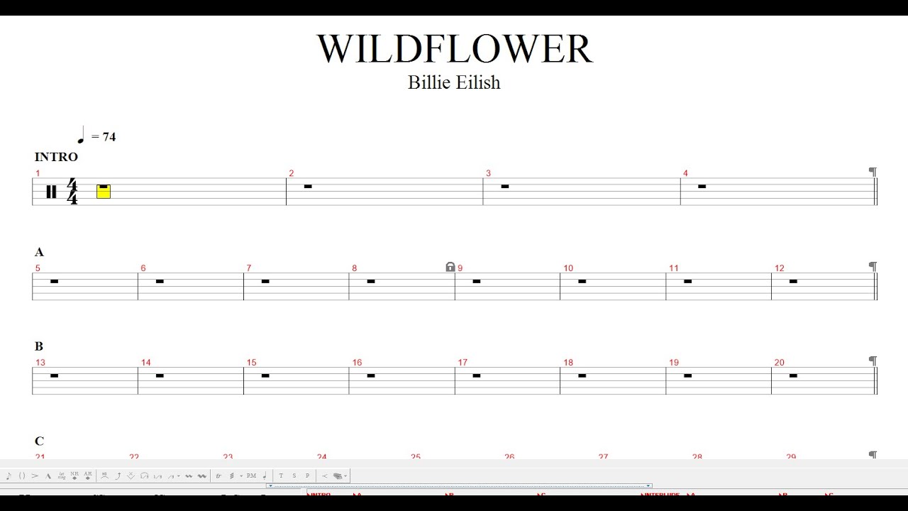 Billie Eilish - WILDFLOWER | DRUM Transcription