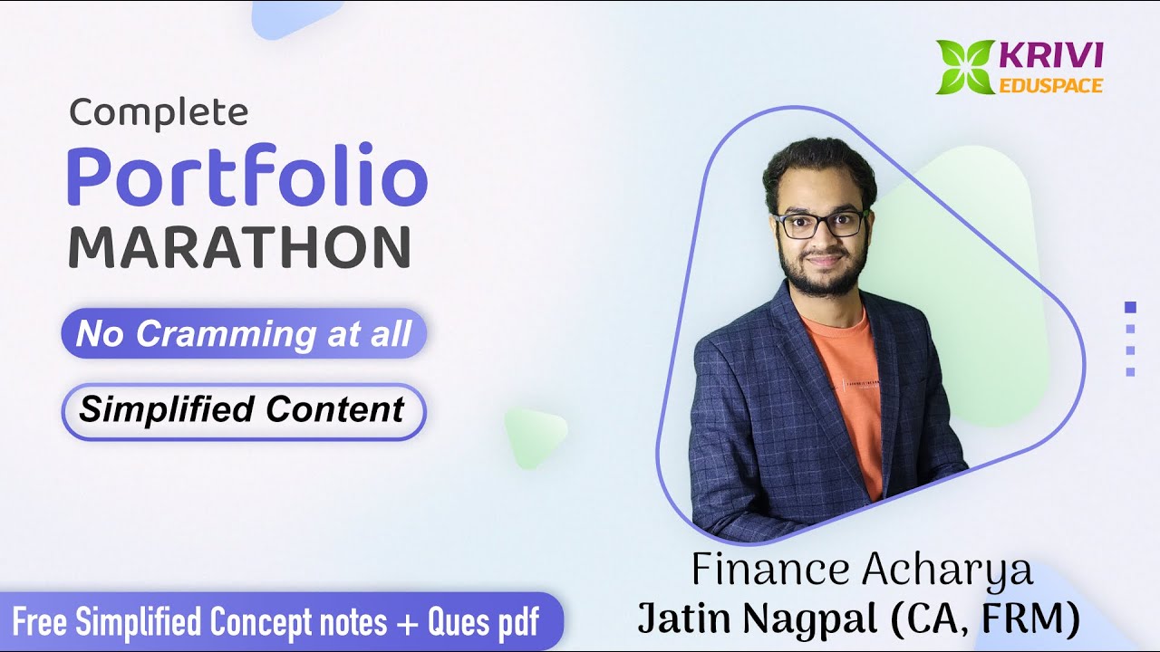 Portfolio Management Simplified Marathon | Easy understanding | No Cramming | CA Final AFM