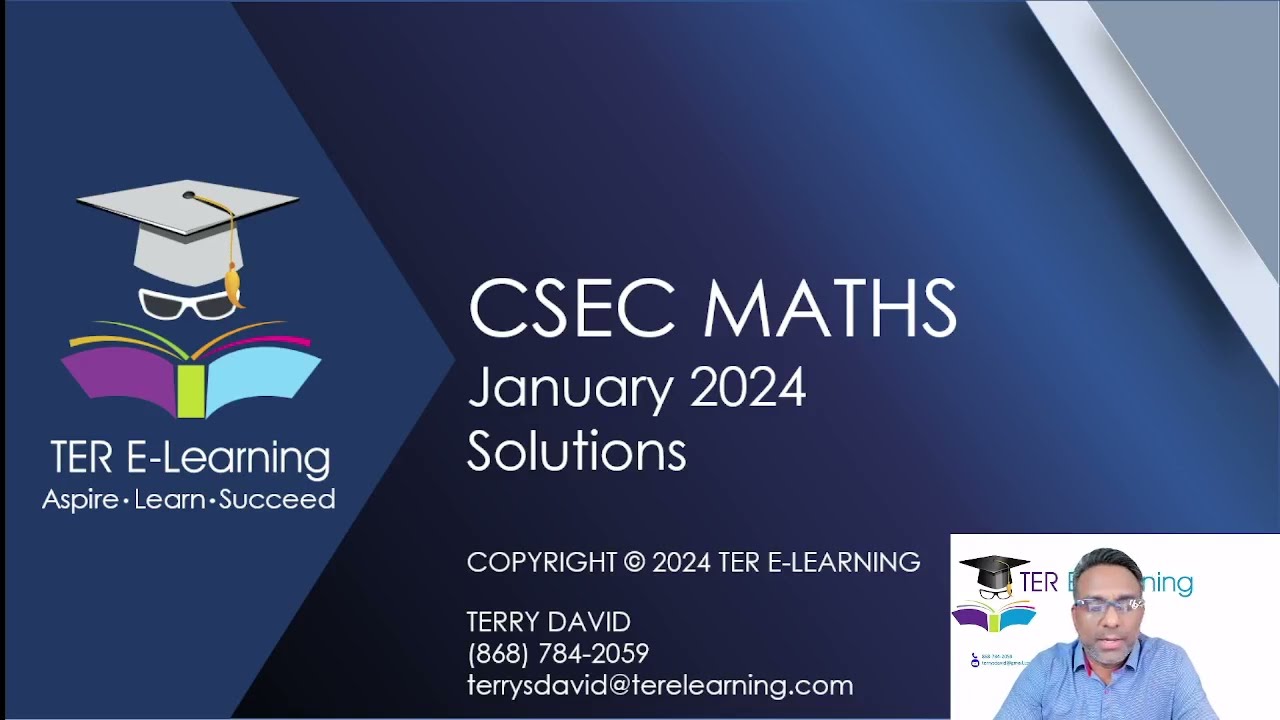 CSEC Maths - January 2024 Paper 2 Solutions (Terry David)