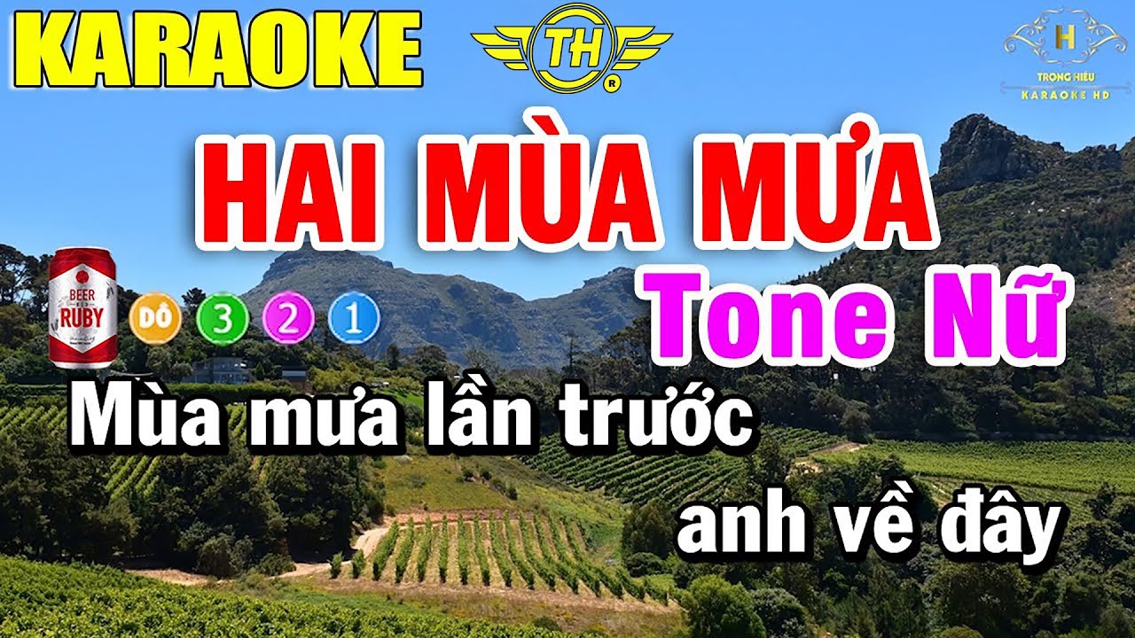 Hai Mùa Mưa Karaoke Tone Nữ Nhạc Sống 2022 | Trọng Hiếu