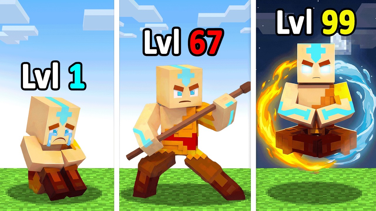 Upgrading NOOB to GOD AVATAR in Minecraft!