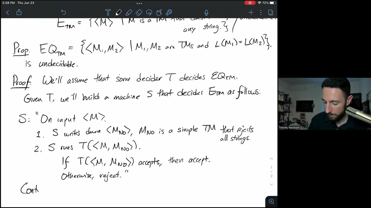 Example 8: Showing Undecidability and Unrecognizability via Reduction