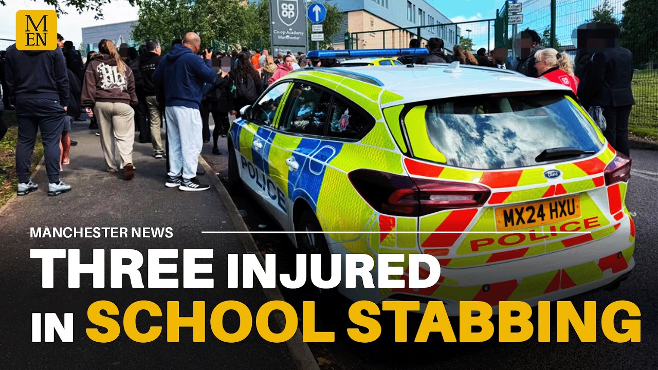 THREE STABBED and schoolgirl arrested as Manchester school goes into LOCKDOWN