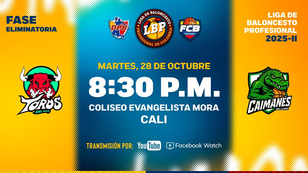 LIVE: #LigaDeBaloncestoProfesional | Toros Del Valle VS Caimanes Del Llano 2025 - 10 - 28