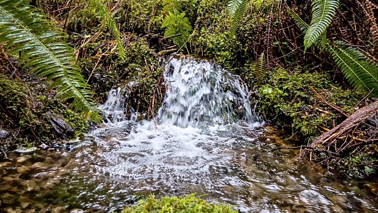 Rainy Forest Creek Water Sounds - Relaxing Mossy Forest Ambience (3 Hours)