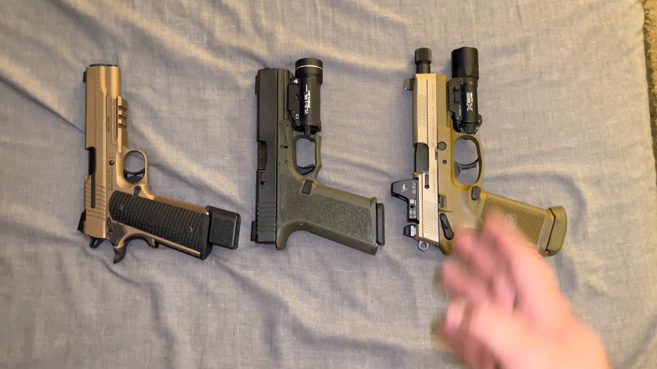 Very short overview of Sig 1911 Scorpion Emperor, Glock 21 P80 and FN FNX-45 Tactical