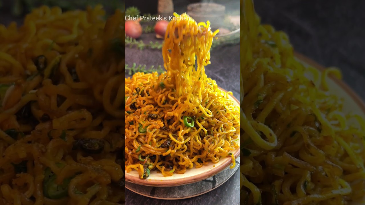 Lemon Garlic Maggi 🍋 🧄 🍜 #shorts #maggi #maggie #maggirecipe #maggirecipes #maggierecipe #noodles