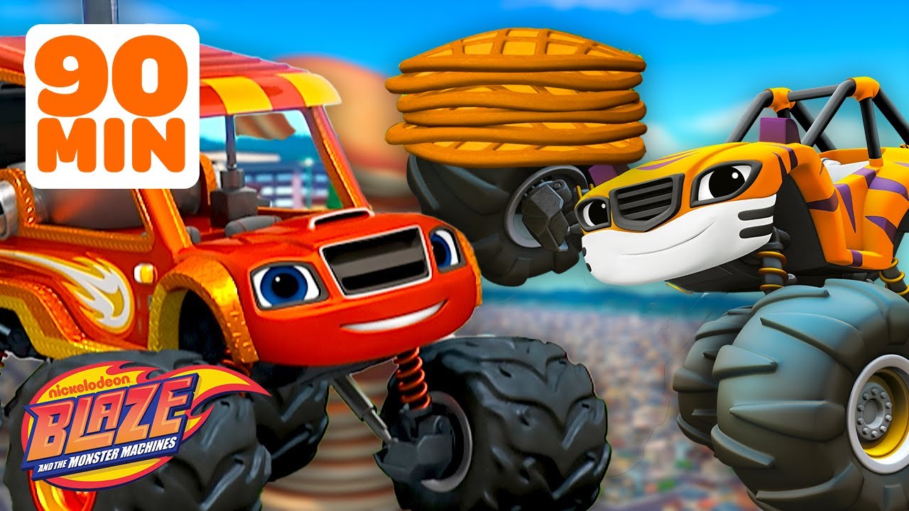 90 MINUTES of Blaze's FOOD Missions, Rescues, & Transformations! 🍕 | Blaze and the Monster Machines