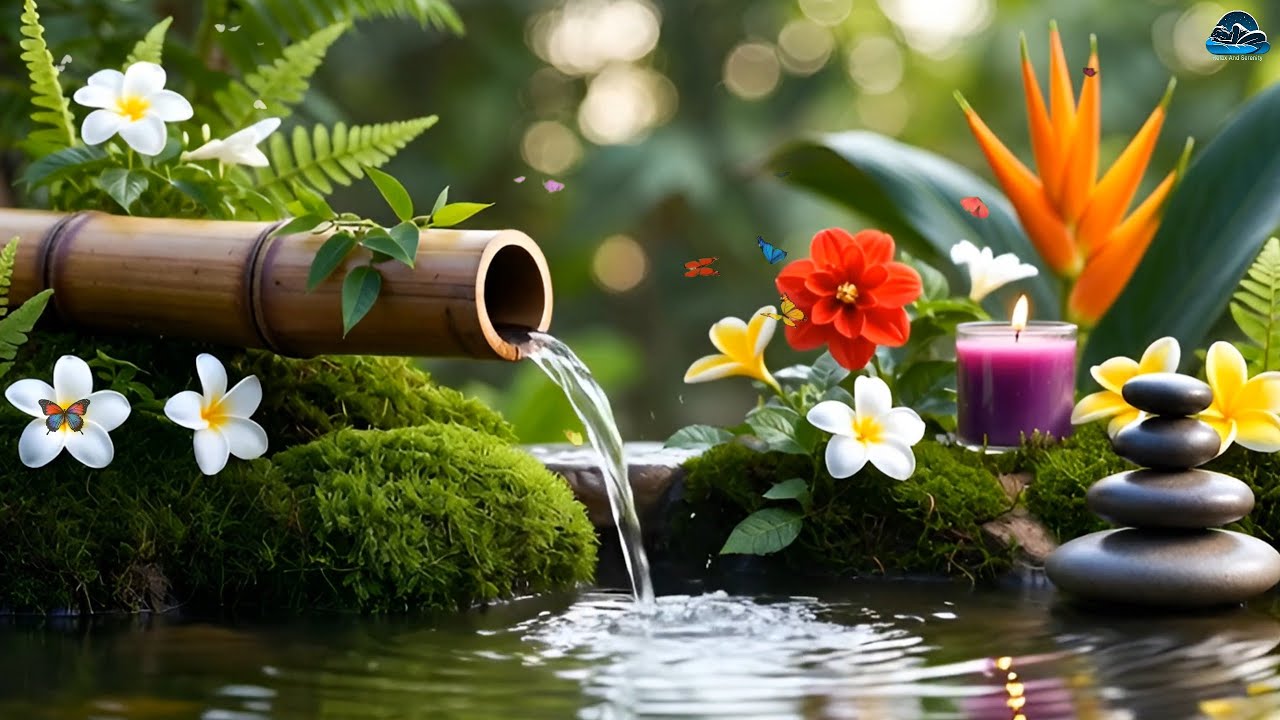 Gentle Piano & Bamboo Water Sounds for Inner Peace and Restful Sleep
