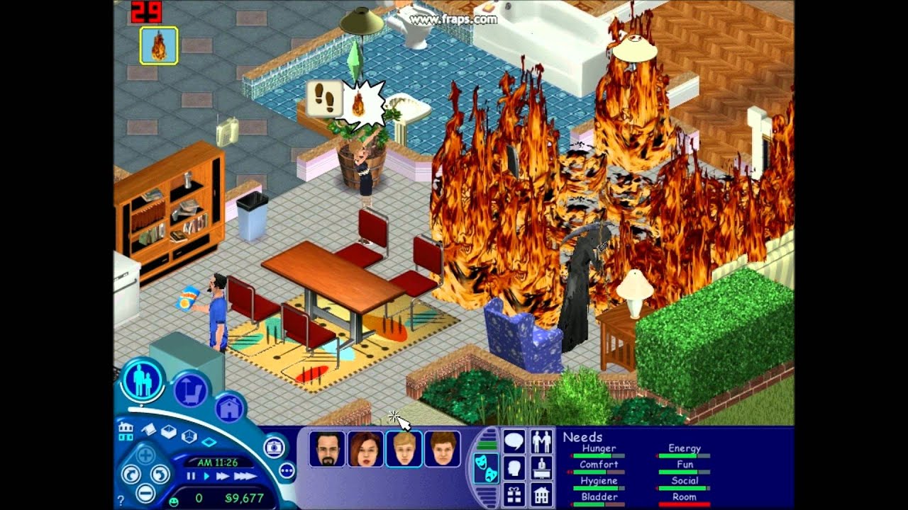 The Sims 1- House Fire