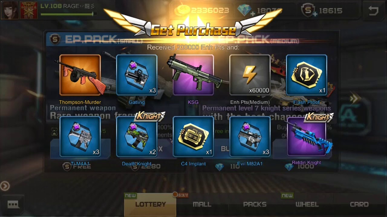 Crisis Action lottery spin 20K DIAMONDS