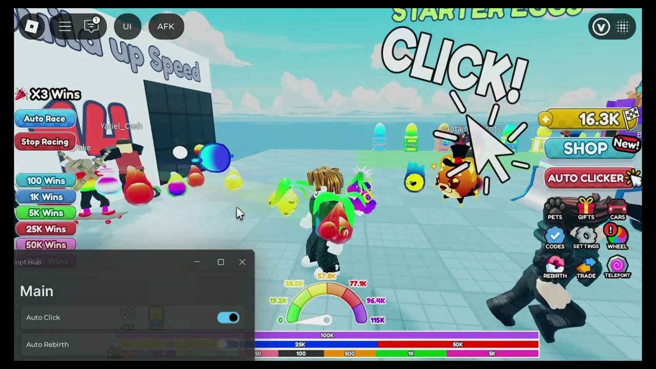 ⚡Race Clicker Auto Farm Script (Auto Click, Auto Rebirth, Auto Egg)