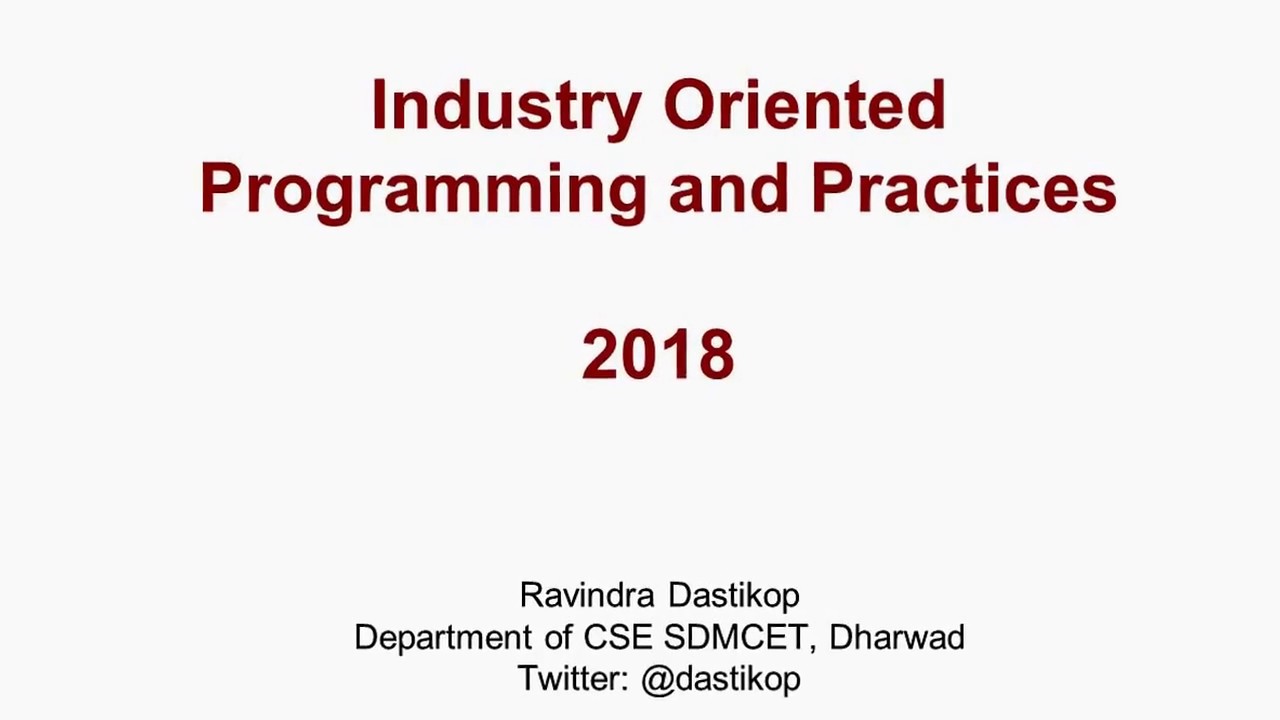 Industry Oriented Programming and Practices (IOPP)