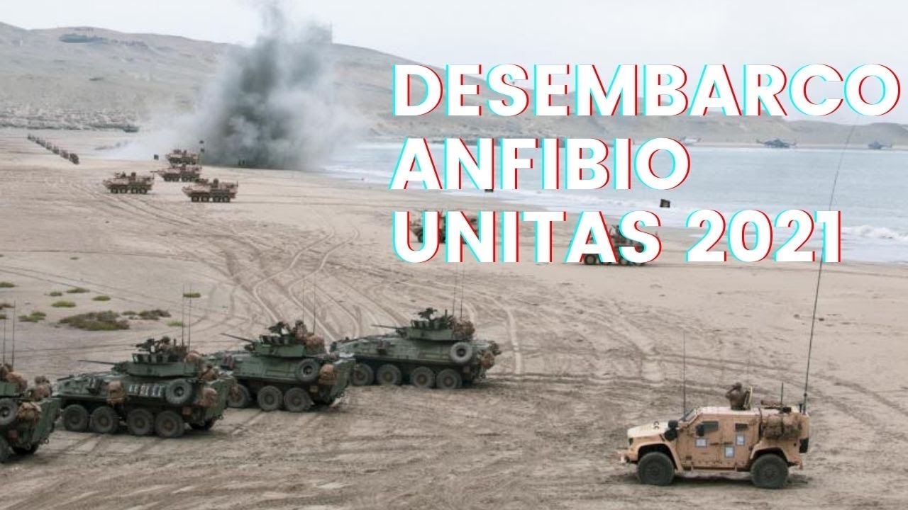 Infantes de marina de Mexico, EU, Brasil y Perú ensayan desembarco anfibio en UNITAS 2021