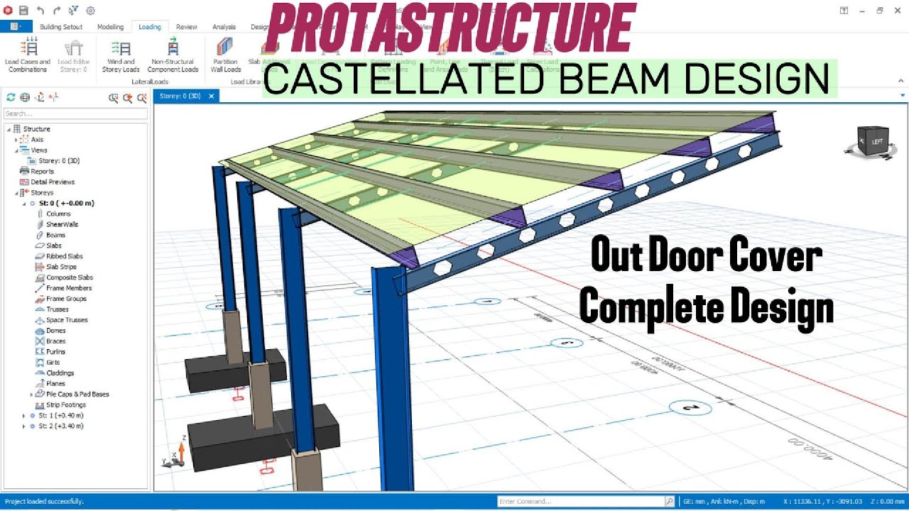 Castellated Steel Beam Design and Connection in Prota Steel 2025