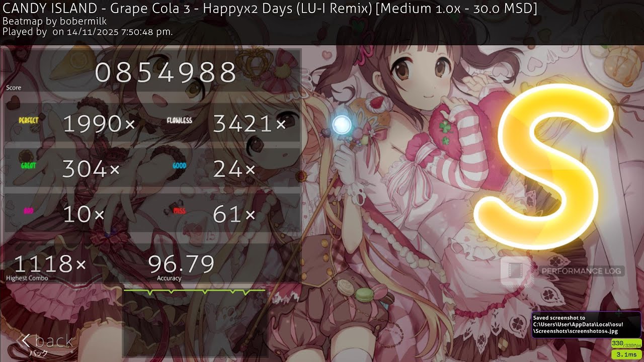 [o!m 4K] Happyx2 Days (LU-I Remix) [frolica] 96.79%