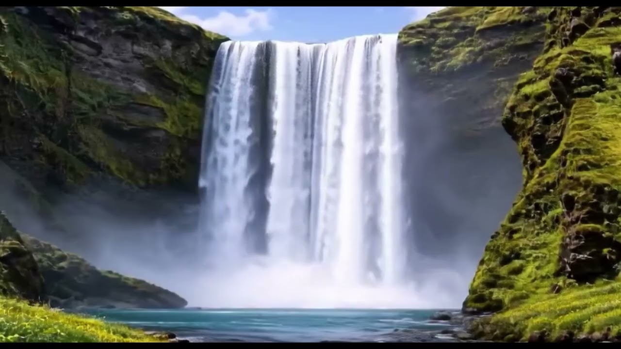 Rushing Waterfall White Noise... relaxation, fall asleep easy, asmr, relaxing chill vibes