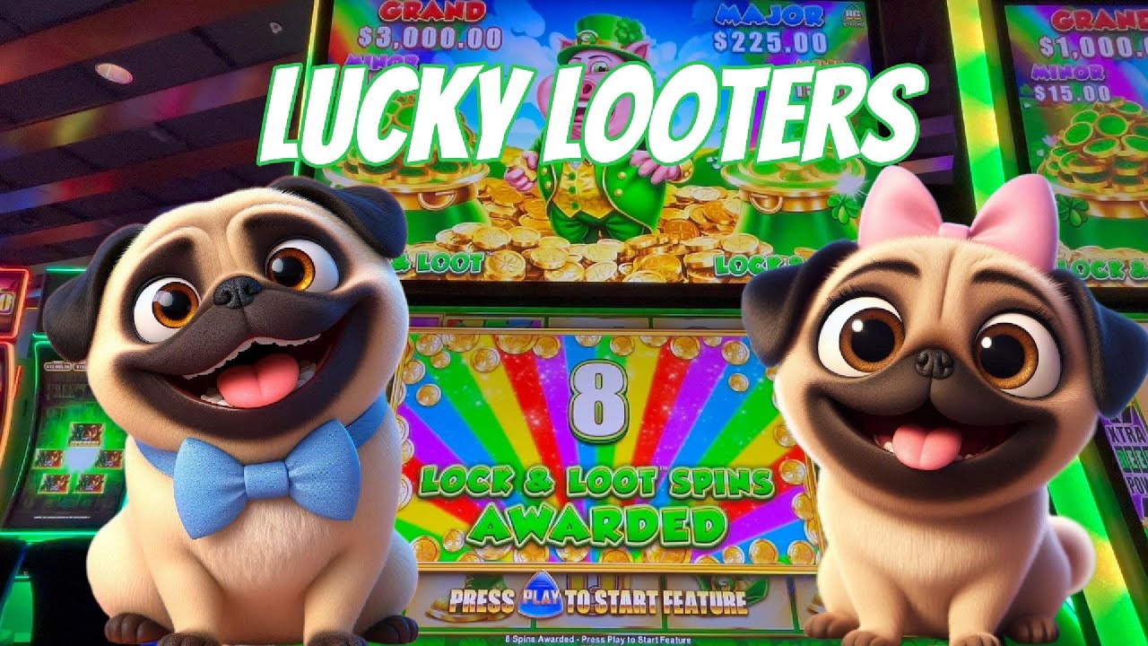 BACK TO BACK FREE GAMES BABY! Lucky Looters Leprechauns Slot Machine | Gambling Pugs