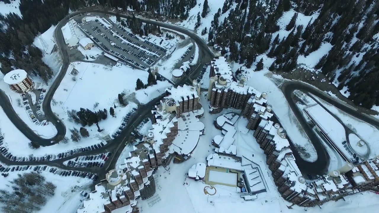 Vol drone dji phantom 3 La Plagne Bellecôte février 2017.