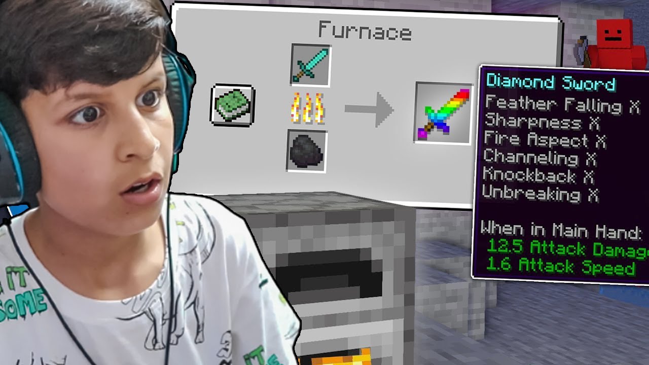 MINECRAFT, BUT SMELTING GIVES OP ENCHANTS 😍