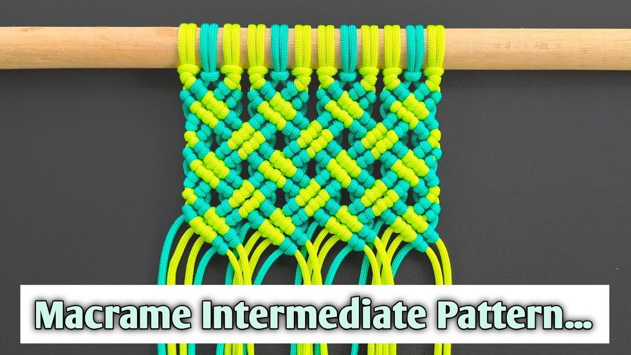 DIY Macrame Tutorial - Intermediate Pattern Using Double Half Hitch Knot | Easy Macrame Pattern