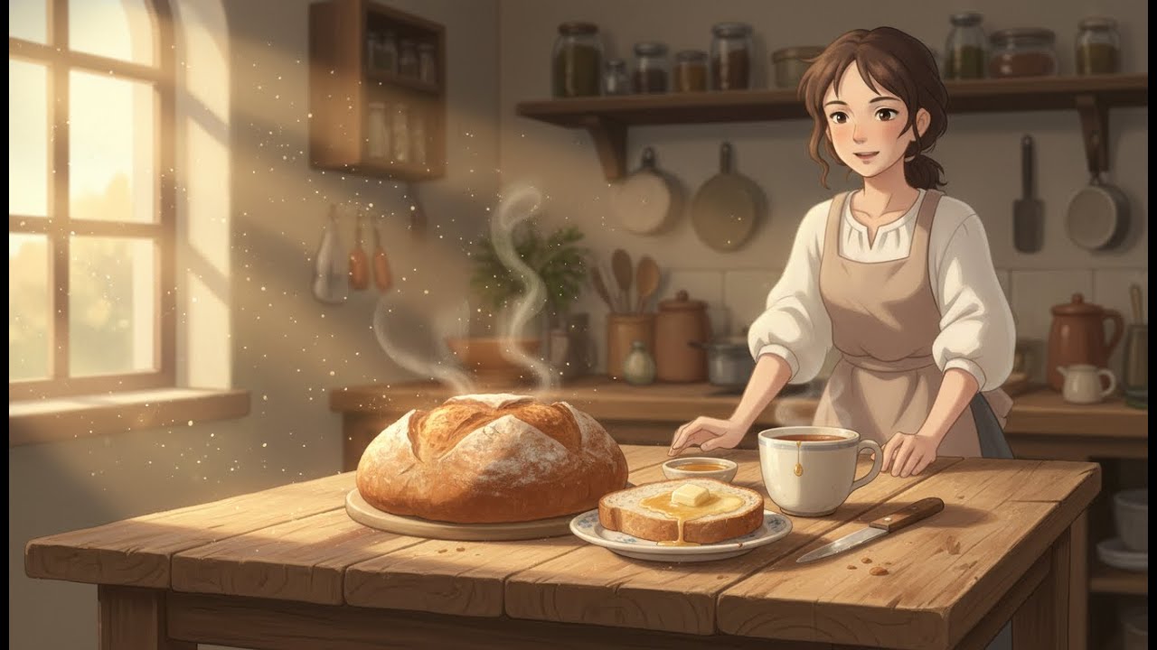 A Calm Day Baking Bread from Scratch | Studio Ghibli Vibes