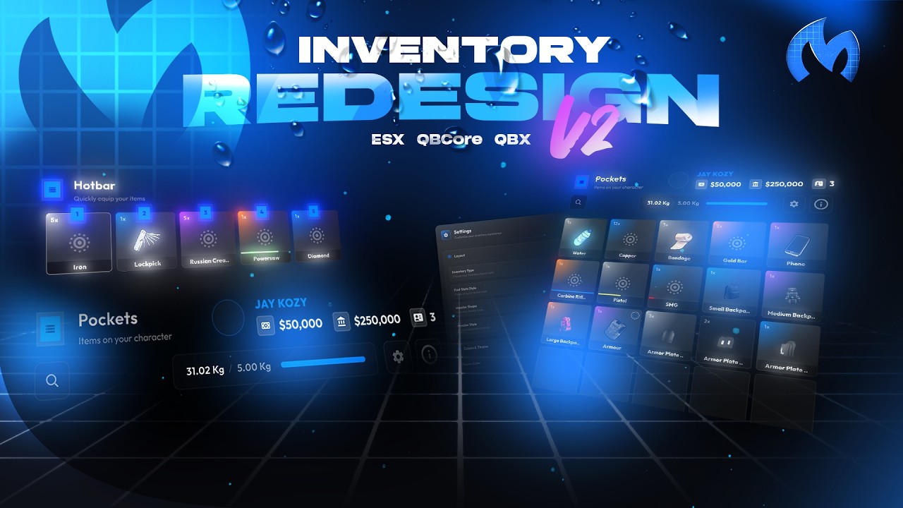 Ox-Inventory V2 | FiveM Script | Customizable | Advanced | ESX, QBox, QBCore - Motion Studios