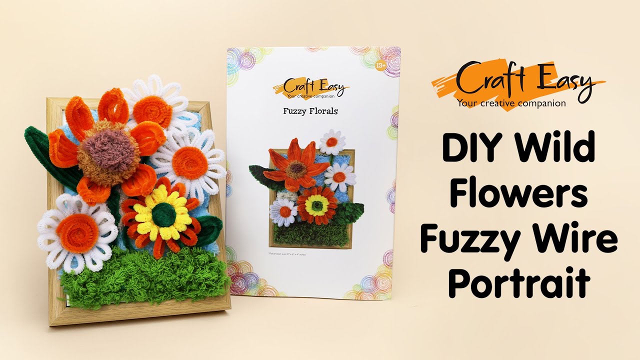 DIY Wild Flowers Fuzzy Wire Portrait (easy to do crafting)