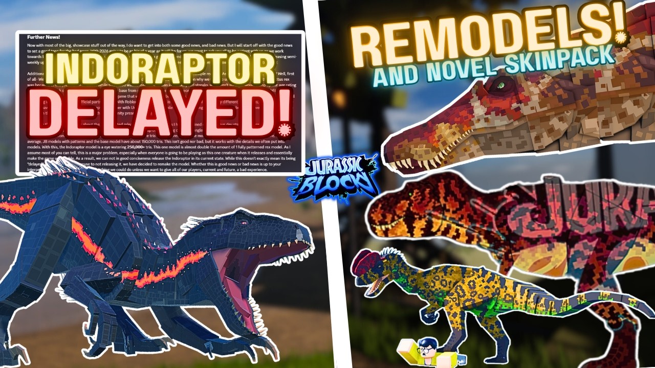 ИНДОРАПТОР *ОТЛОЖЕН!* И ВСЕ *НОВЫЕ* РЕМОДЕЛИ! | Jurassic Blocky