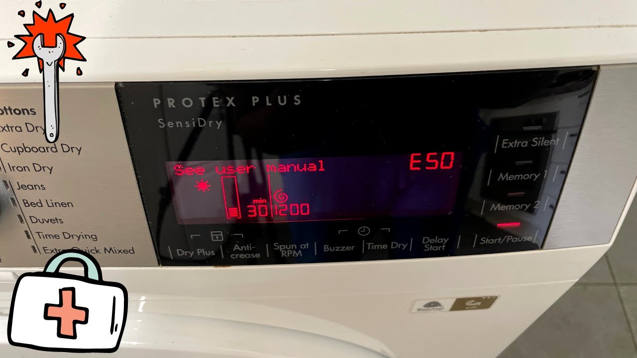 Исправление ошибки E50 сушильной машины Electrolux AEG Zanussi