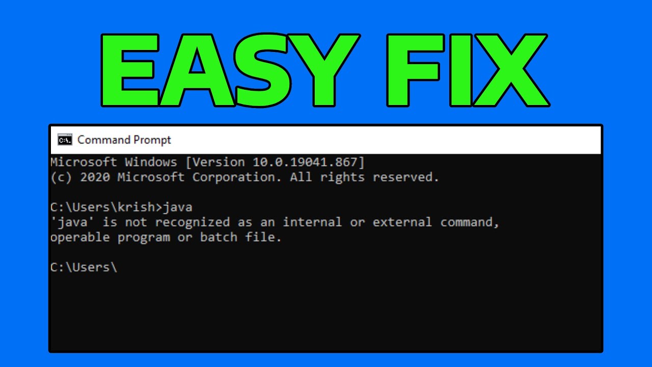 Windows 11/10/8/7 Javac is Not Recognized as an Internal or External Command
