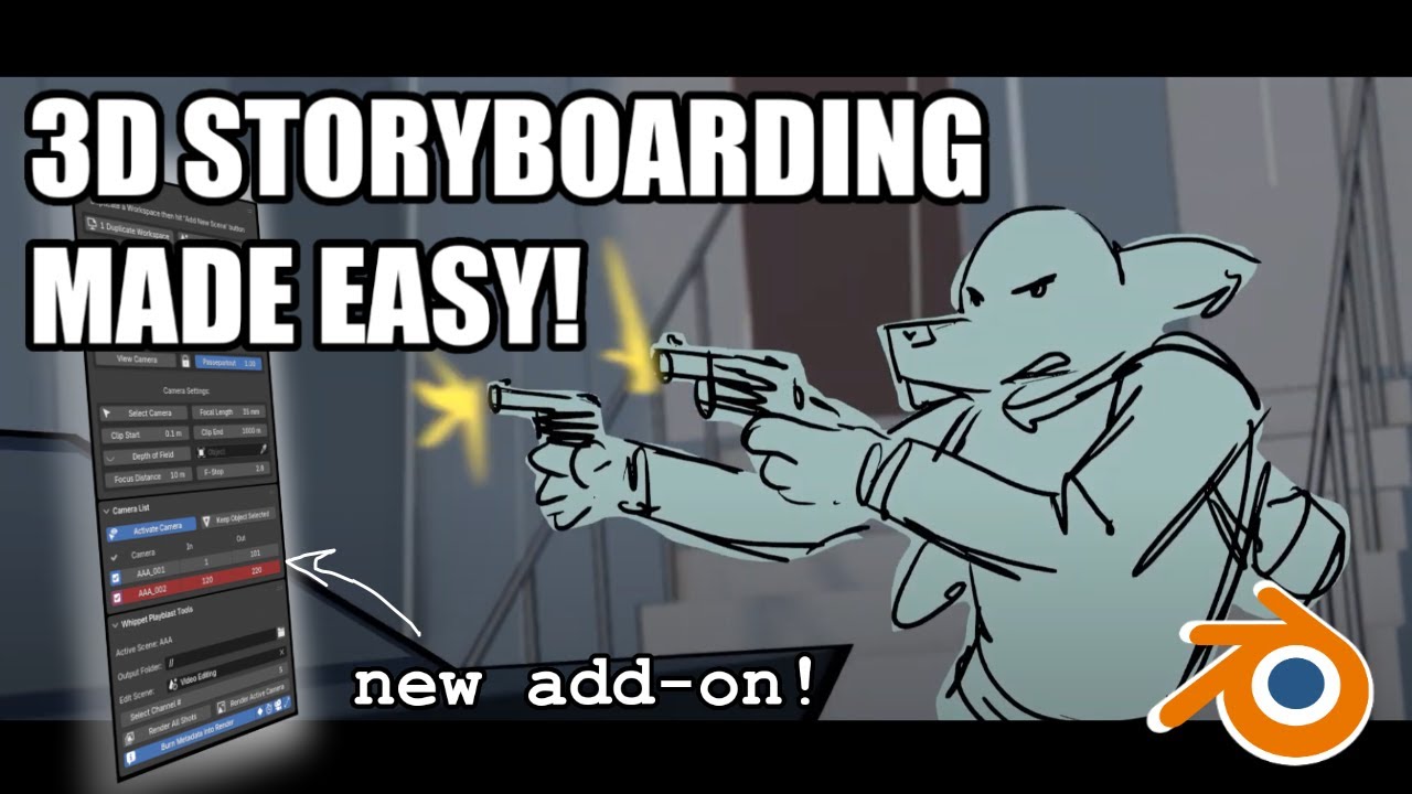 FREE Storyboarding Add-on for Blender - Whippet Shots