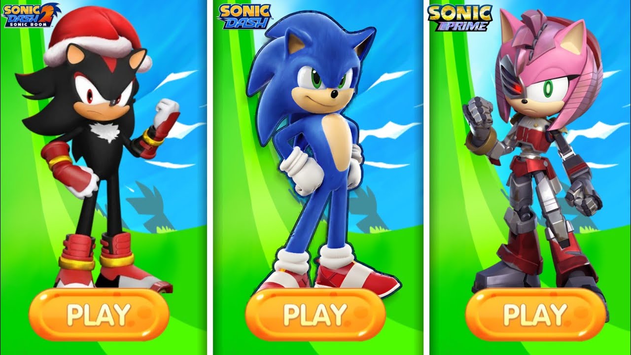 Sonic Dash Vs Sonic Boom Vs Sonic Prime Dash - Gameplay Speed Battle 💎