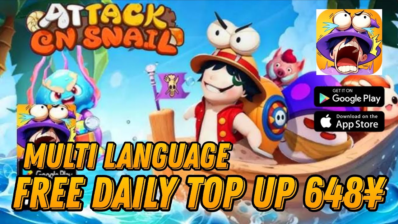 Attack on snail English - Free Daily Top Up 648¥ + Skin + Equipment Red & Discount 90% / X7 Game