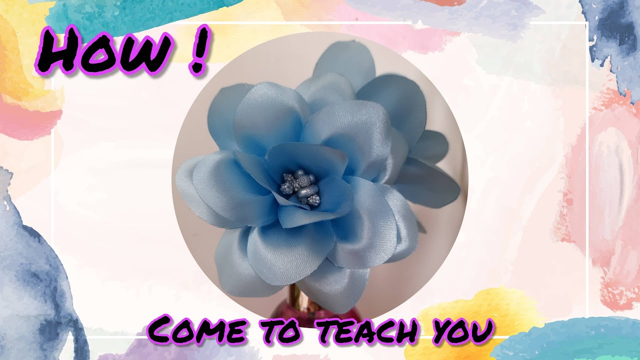 DIY Ribbon Flower | How to make Ribbon Flower | making Flower with satin Ribbon