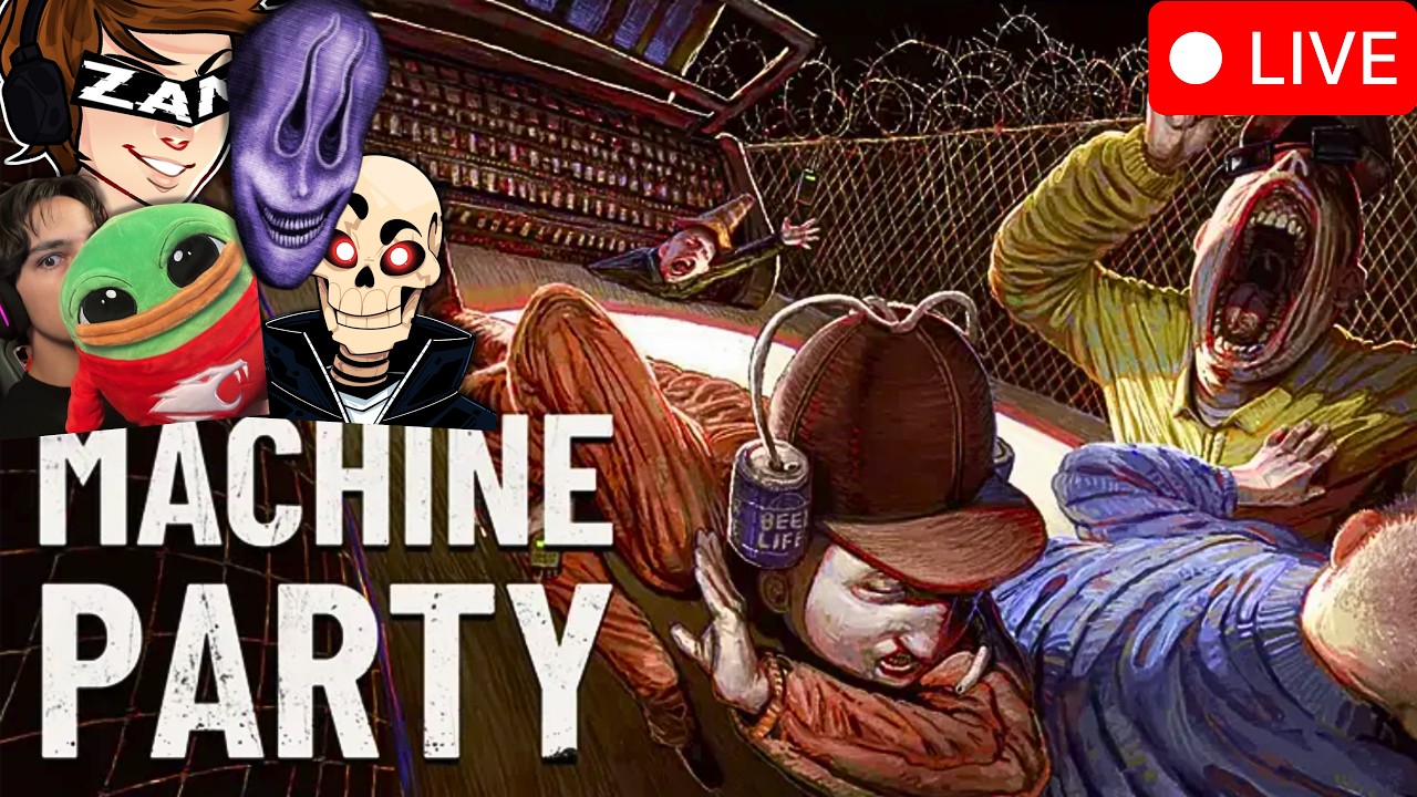4 Horror Game Youtubers Play Machine Party (ft. EmortalMarcus, ThatGuyZan, and BrokenSkull)
