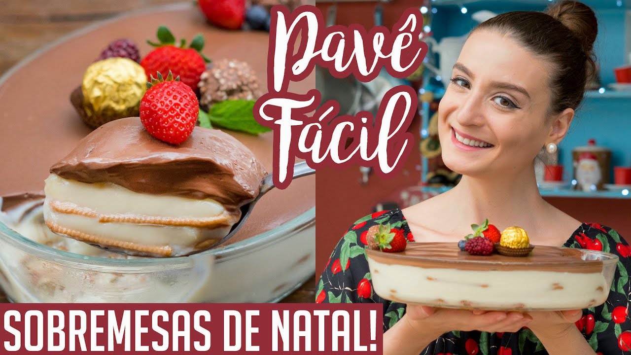 PAVÊ FÁCIL DE BISCOITO/BOLACHA COM CHOCOLATE (Sobremesas Simples de Natal): Bom Gosto por Gabi Rossi