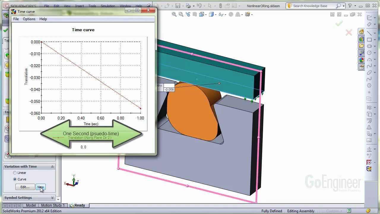SolidWorks Simulation — Нелинейная резина и контакт (1 из 3)