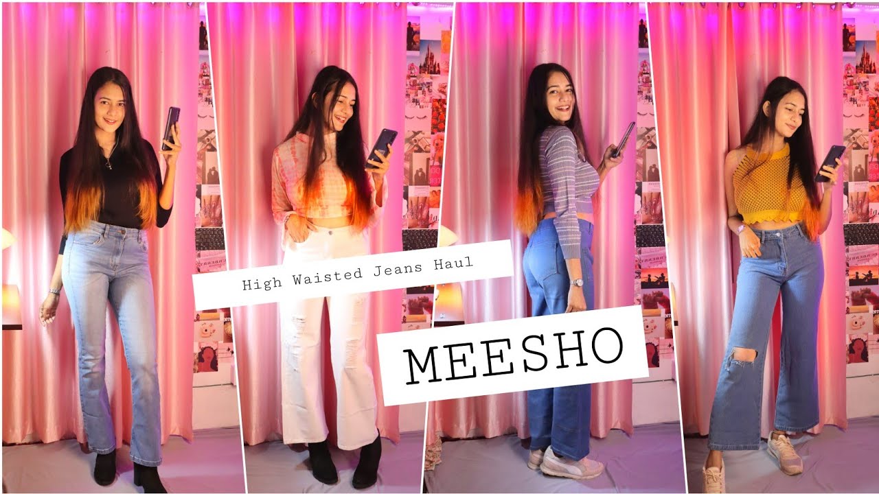 *Best Meesho High Waist Jeans Haul | Meesho Trendy Jeans Haul |Charchita Sarma
