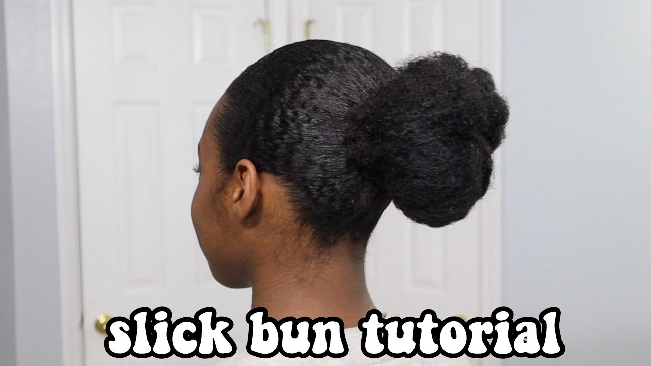SLICK BUN TUTORIAL ON THICK NATURAL HAIR !!! (type 4) 🌀✨