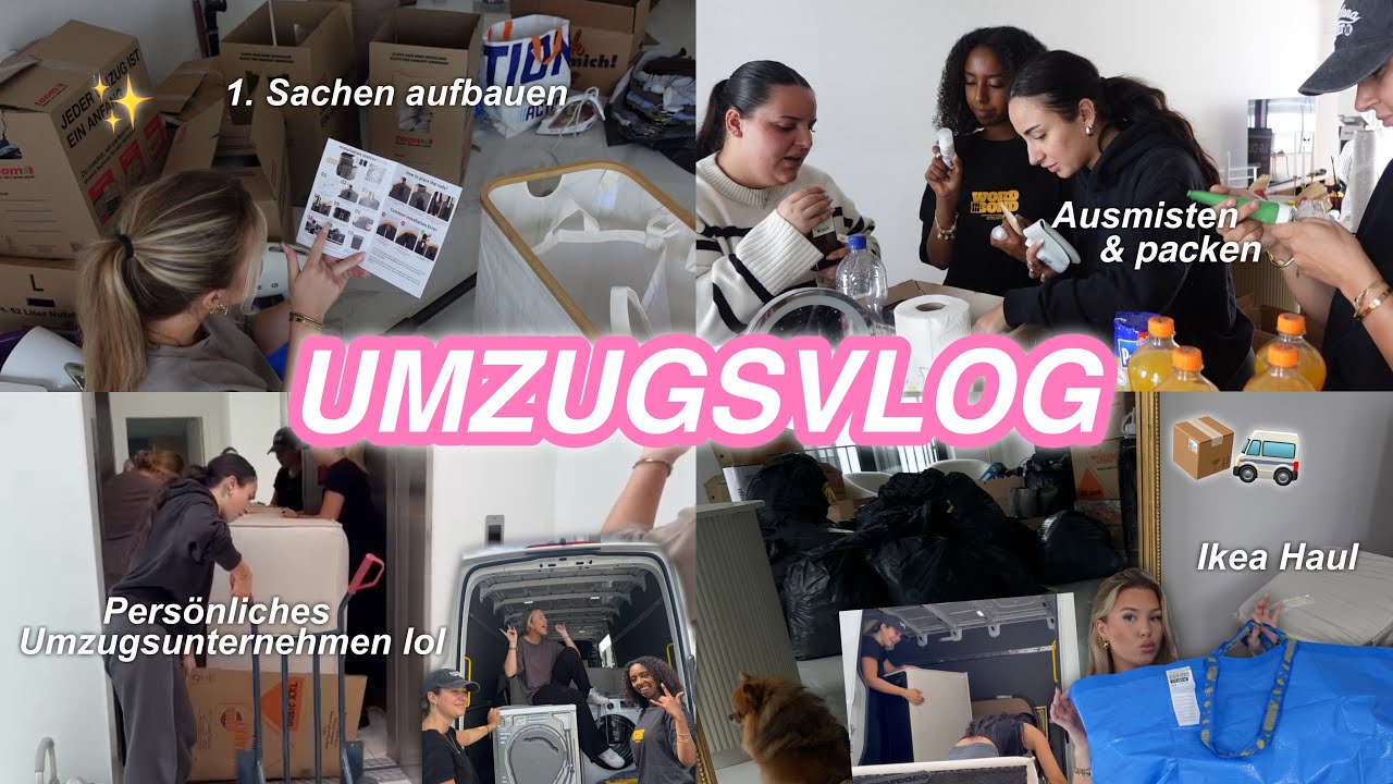 XXL UMZUGSVLOG 📦 Umzug mit meinen Freunden, 1.Tage in der neuen Wohnung, 1. Ikea Besuch...