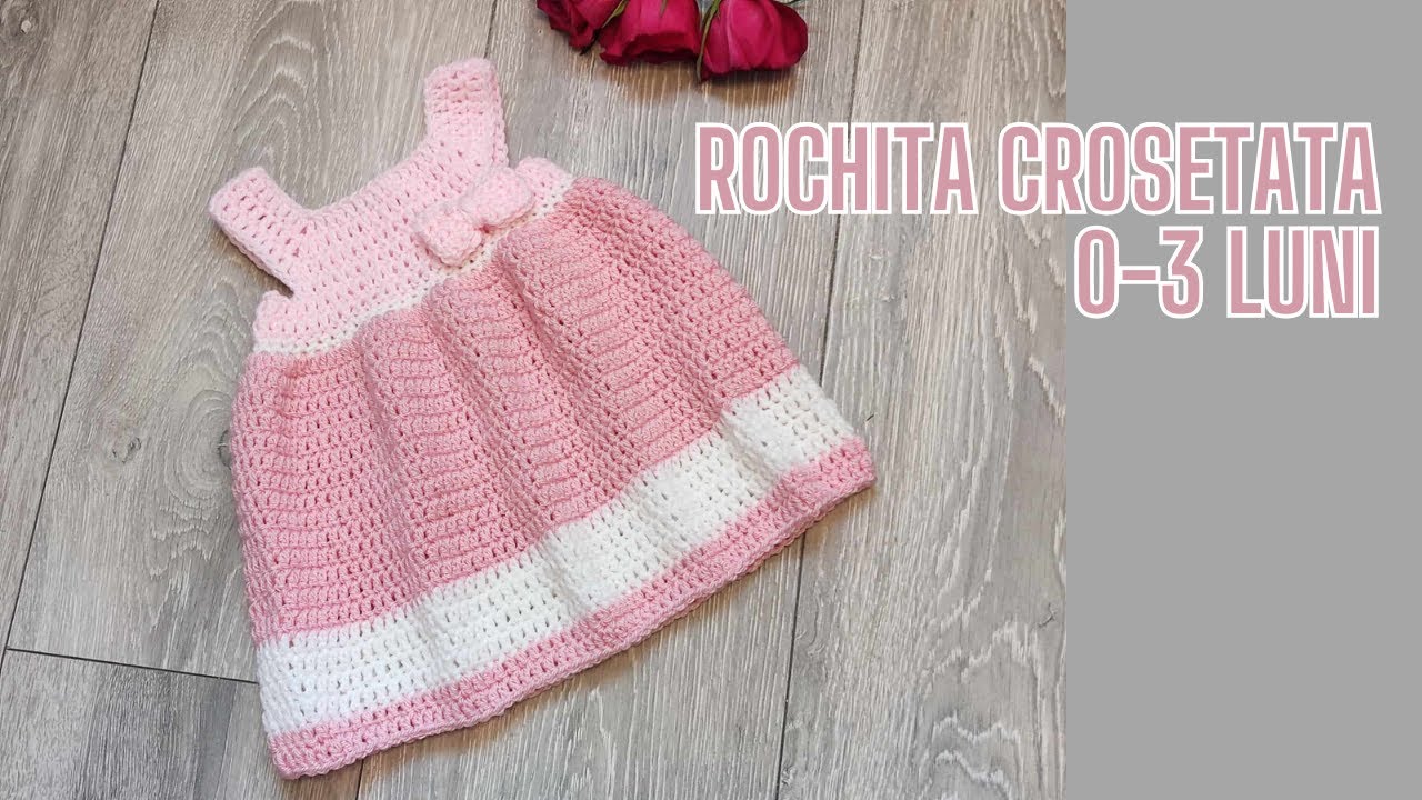 ❤️🦄МИЛО 👗🧶🧶| Платье крючком 0-3 месяца | Самая простая схема вязания платья крючком