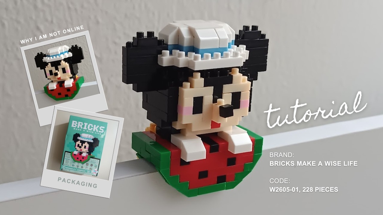 How to Build Mickey Watermelon PC Deco | Bricks Make a Wise Life W2605-01 Tutorial Hang On Pendant