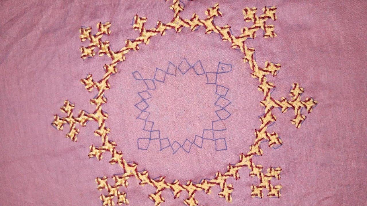 Round pattern Gujarati embroidery 01#embroidered #embroidery #handbroidery #handembroidery #gujarati