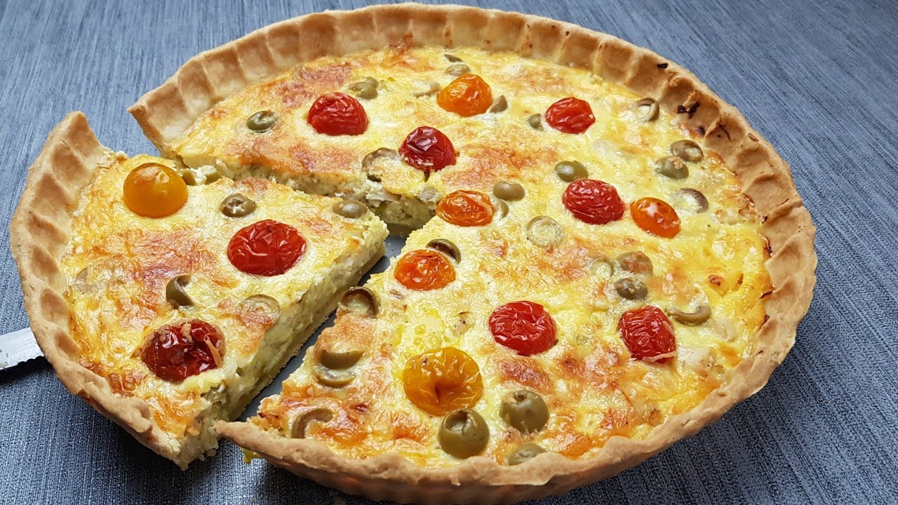 Quiche aux poireaux poulet et olives Facile