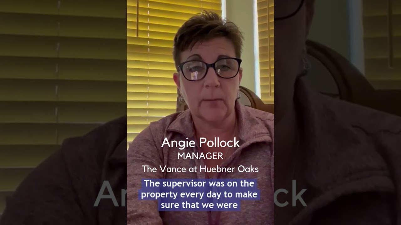 Angie Pollock Video Testimonial   The Vance @Huebner Oaks APT