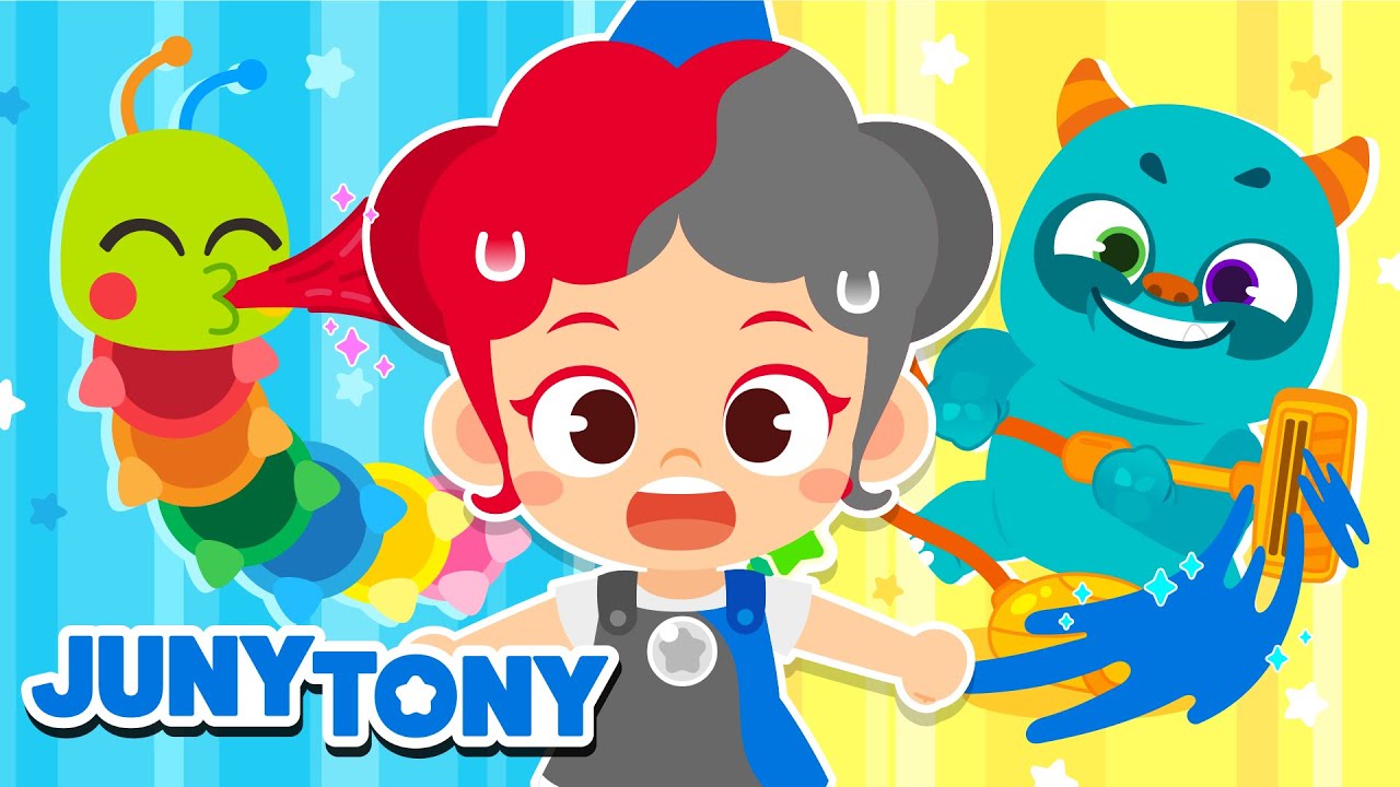 Rainbow Caterpillar vs Color Monster 🌈 | Color Songs & Learning Fun for Kids | JunyTony