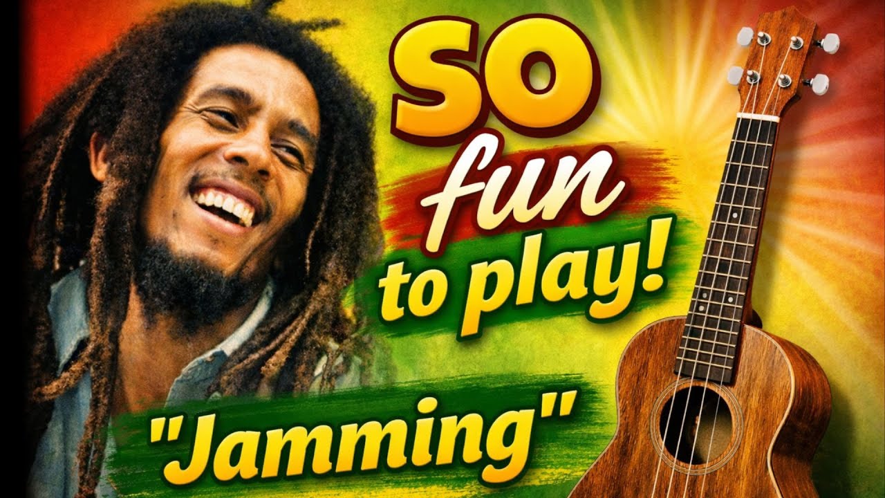 Bob Marley “Jamming” Ukulele Lesson + Play Along (Easy Reggae Strum)
